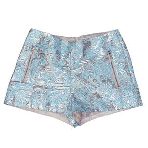 XS / 25 Forever 21 Los Angeles California Teal Silver Foil High Waist Shorts